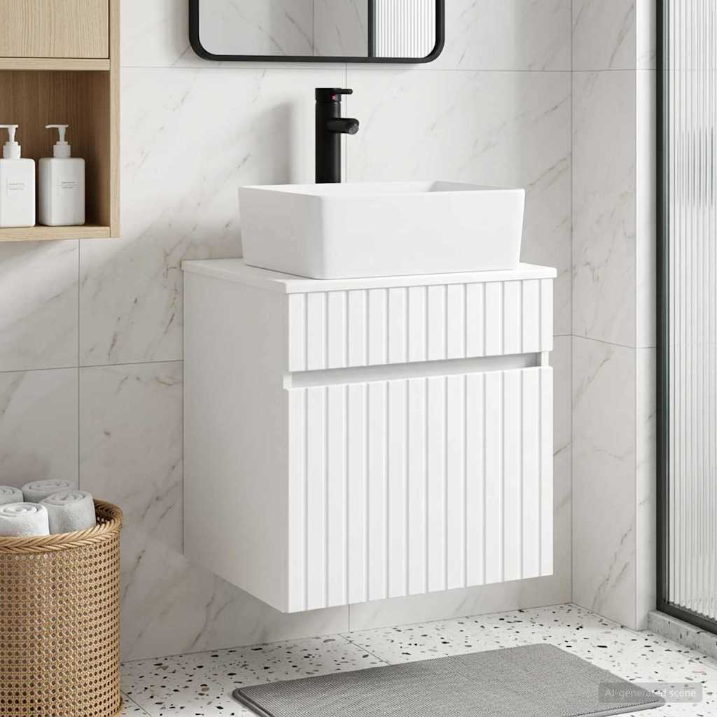 Vanidad de lavabo montada en la pared Blanco 49 x 41 x 63 cm