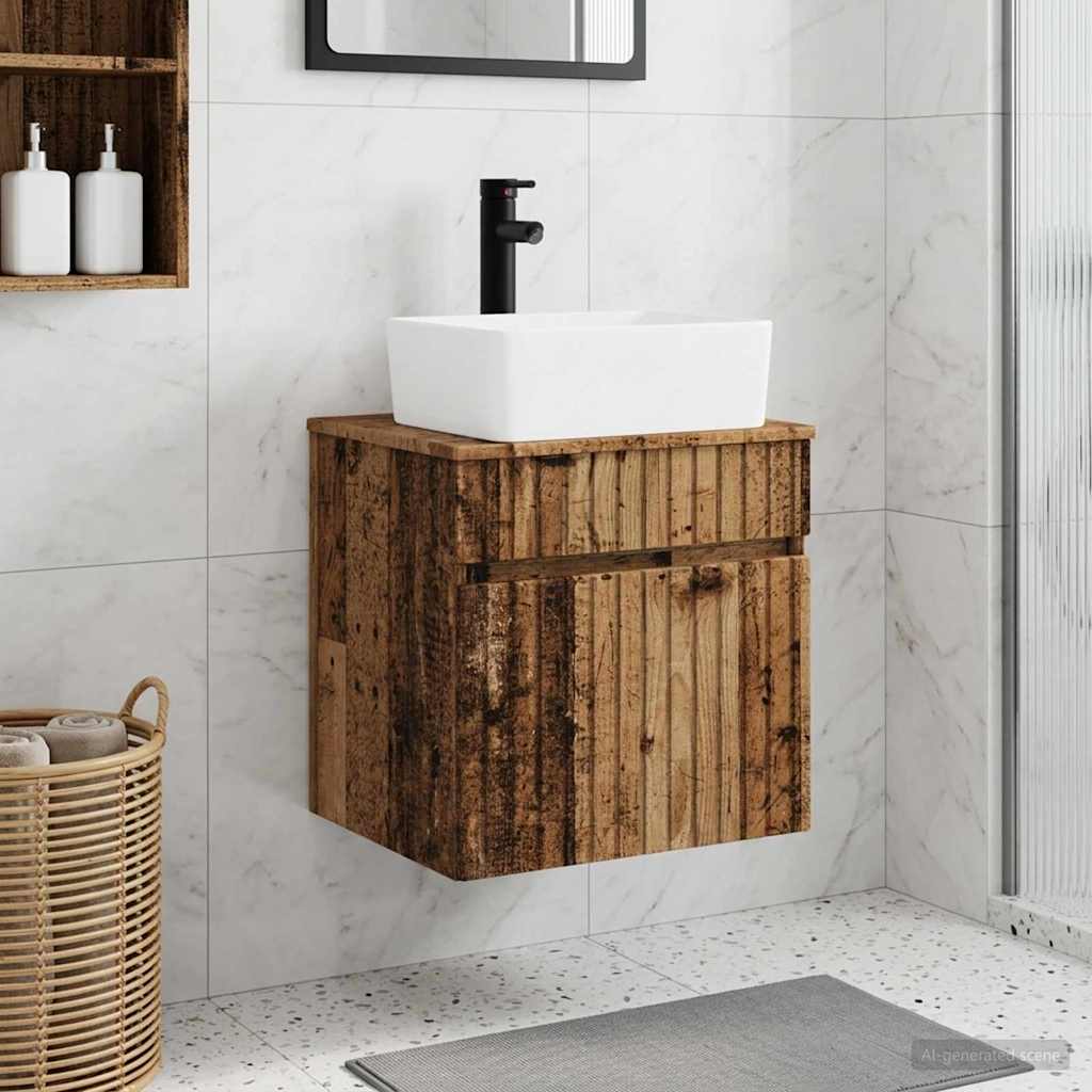 Vanidad de lavabo montada en la pared Blanco 49 x 41 x 63 cm