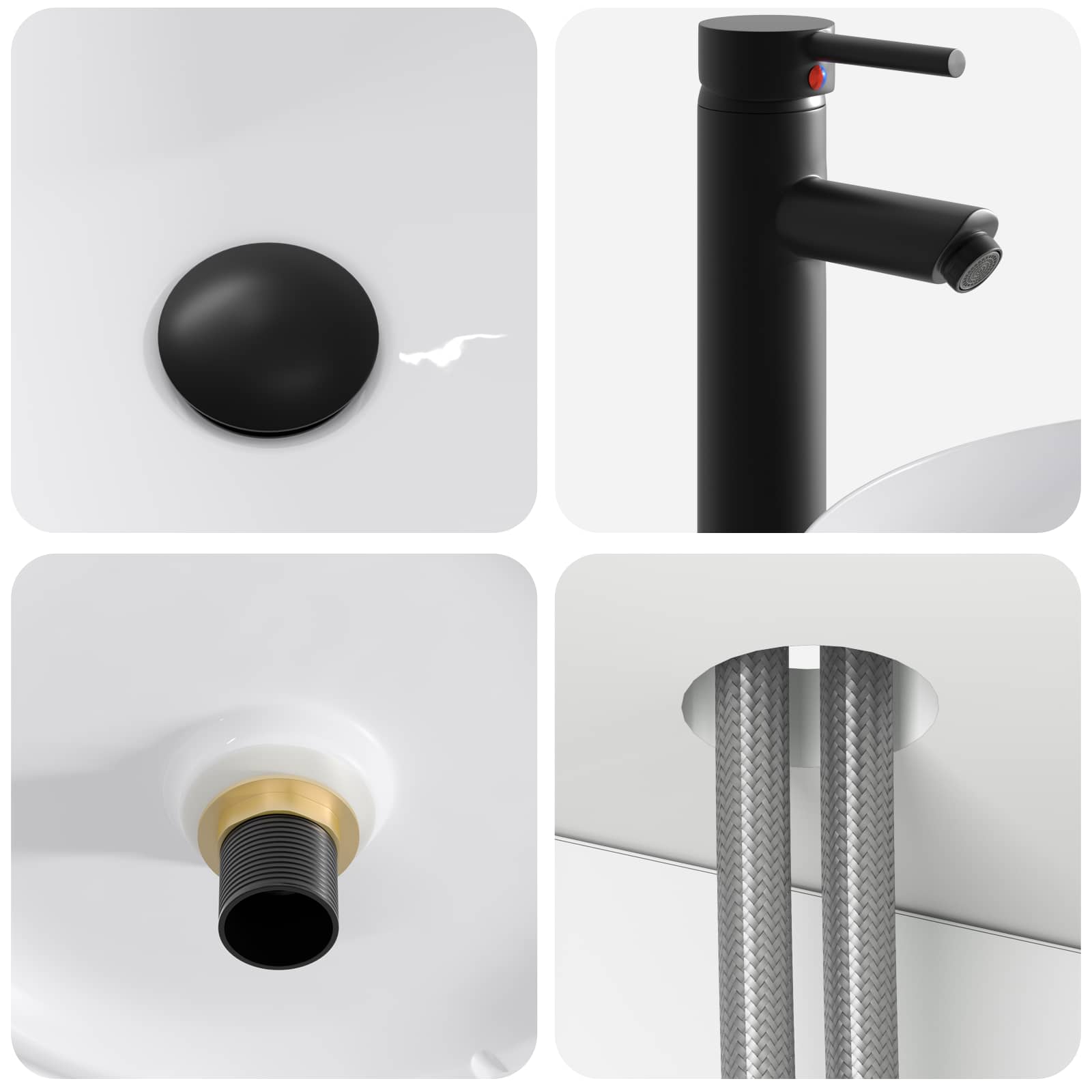Vanidad de lavabo montada en la pared Blanco 49 x 44,5 x 65 cm