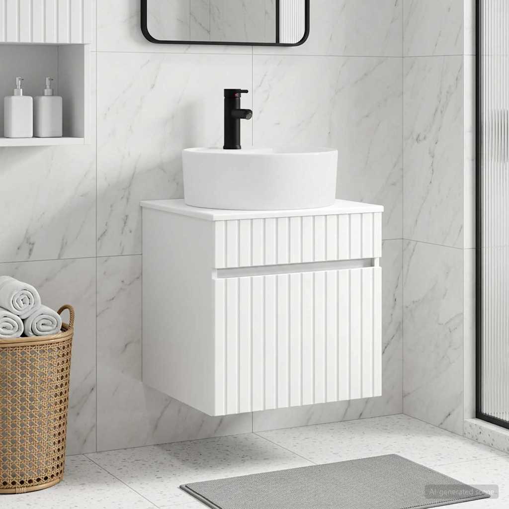 Vanidad de lavabo montada en la pared Blanco 49 x 44,5 x 65 cm