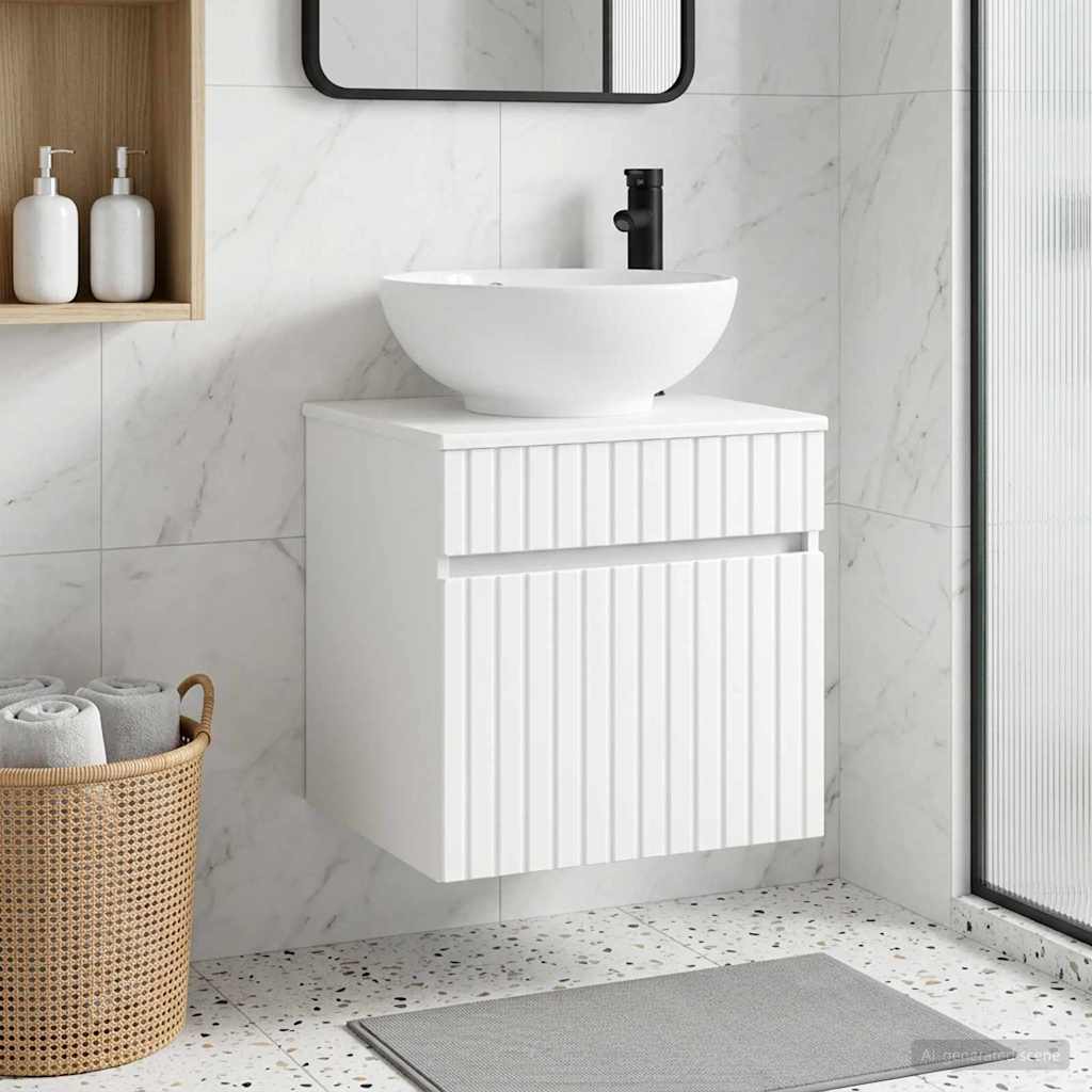 Vanidad de lavabo montada en la pared Blanco