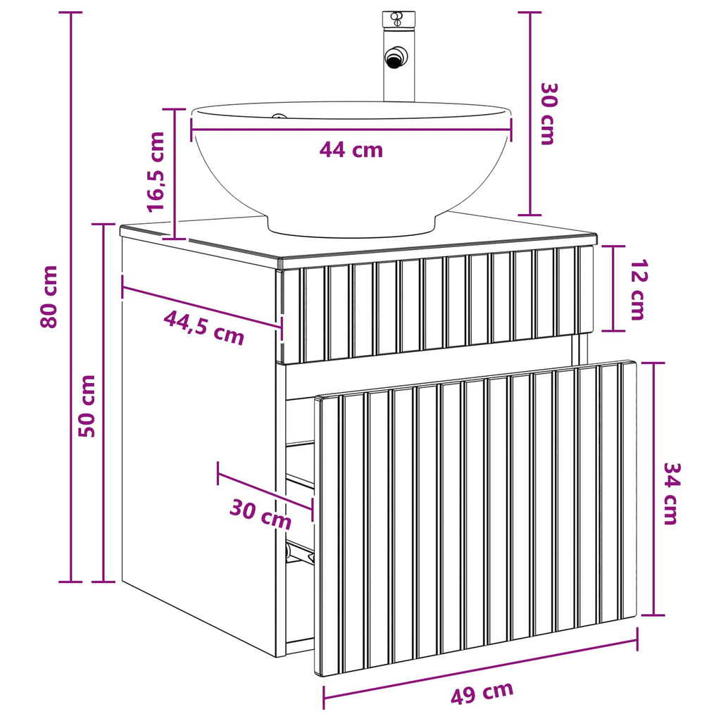 Vanidad de lavabo montada en la pared Blanco