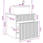 Vanidad de lavabo montada en la pared Blanco 49 x 44,5 x 66 cm