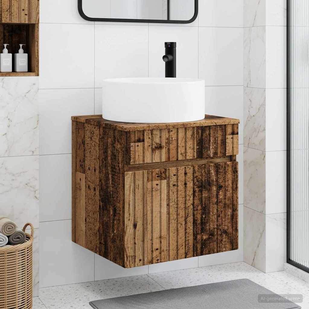 Vanidad de lavabo montada en la pared Blanco