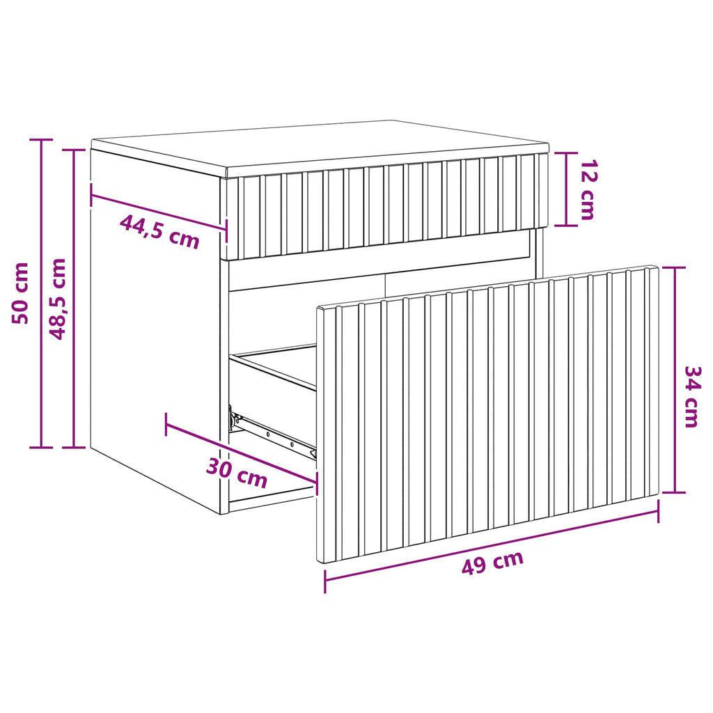 Mueble de baño montado en la pared Blanco 59 x 44,5 x 50 cm