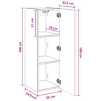 Mueble de baño montado en la pared Blanco 33 x 34,5 x 100 cm