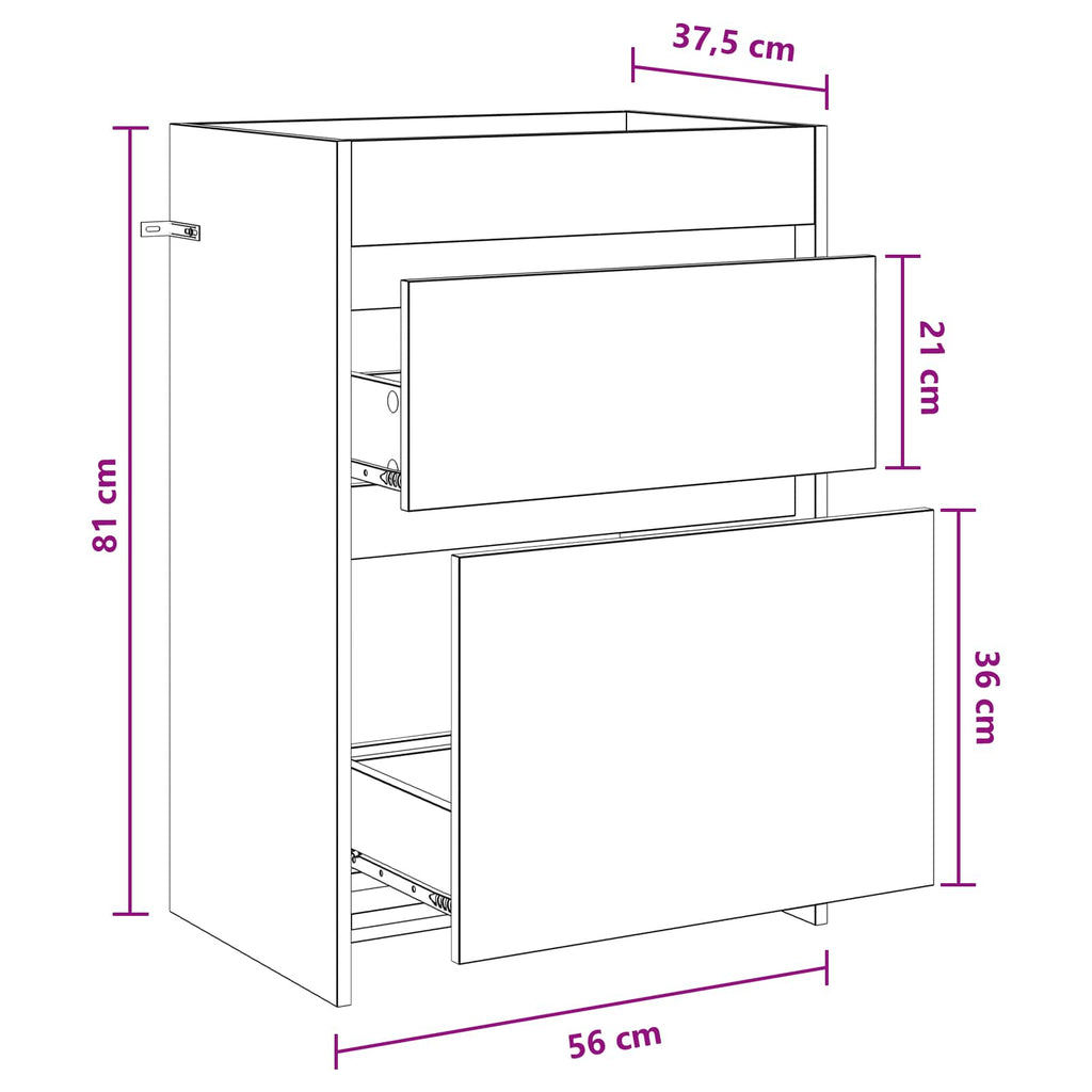 Gabinete de baño debajo del lavabo Blanco 56 x 37,5 x 81 cm