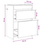 Gabinete de baño debajo del lavabo Blanco 56 x 37,5 x 81 cm