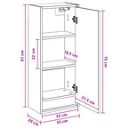 Vanidad de lavabo montada en la pared Blanco 35 x 20 x 81 cm