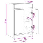 Gabinete de baño debajo del lavabo Blanco 56 x 37,5 x 81 cm