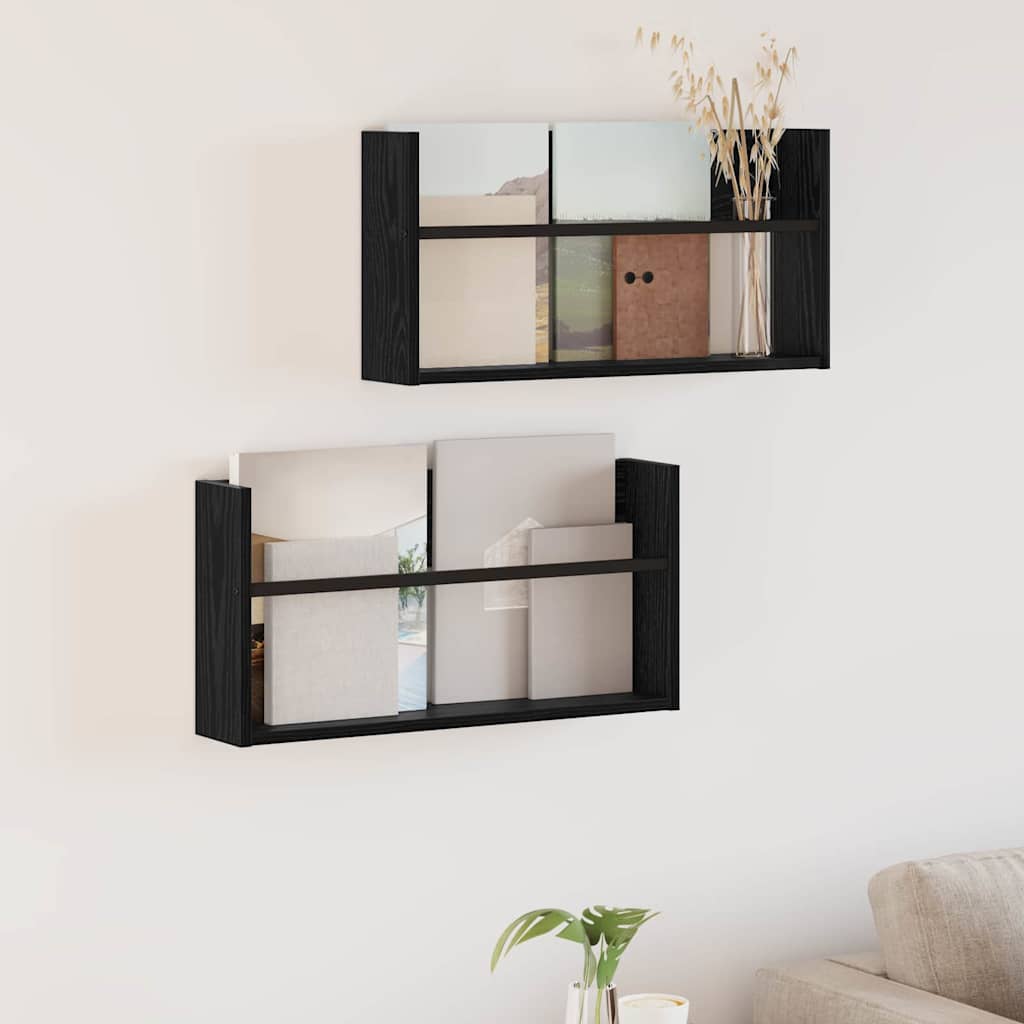 Estante de revistas 2 pcs Gris Sonoma 100 x 12 x 30 cm