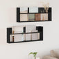 Magazine Rack 2 pcs Sonoma Grey 100 x 12 x 30 cm