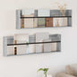 Magazine Rack 2 pcs Sonoma Grey 100 x 12 x 30 cm