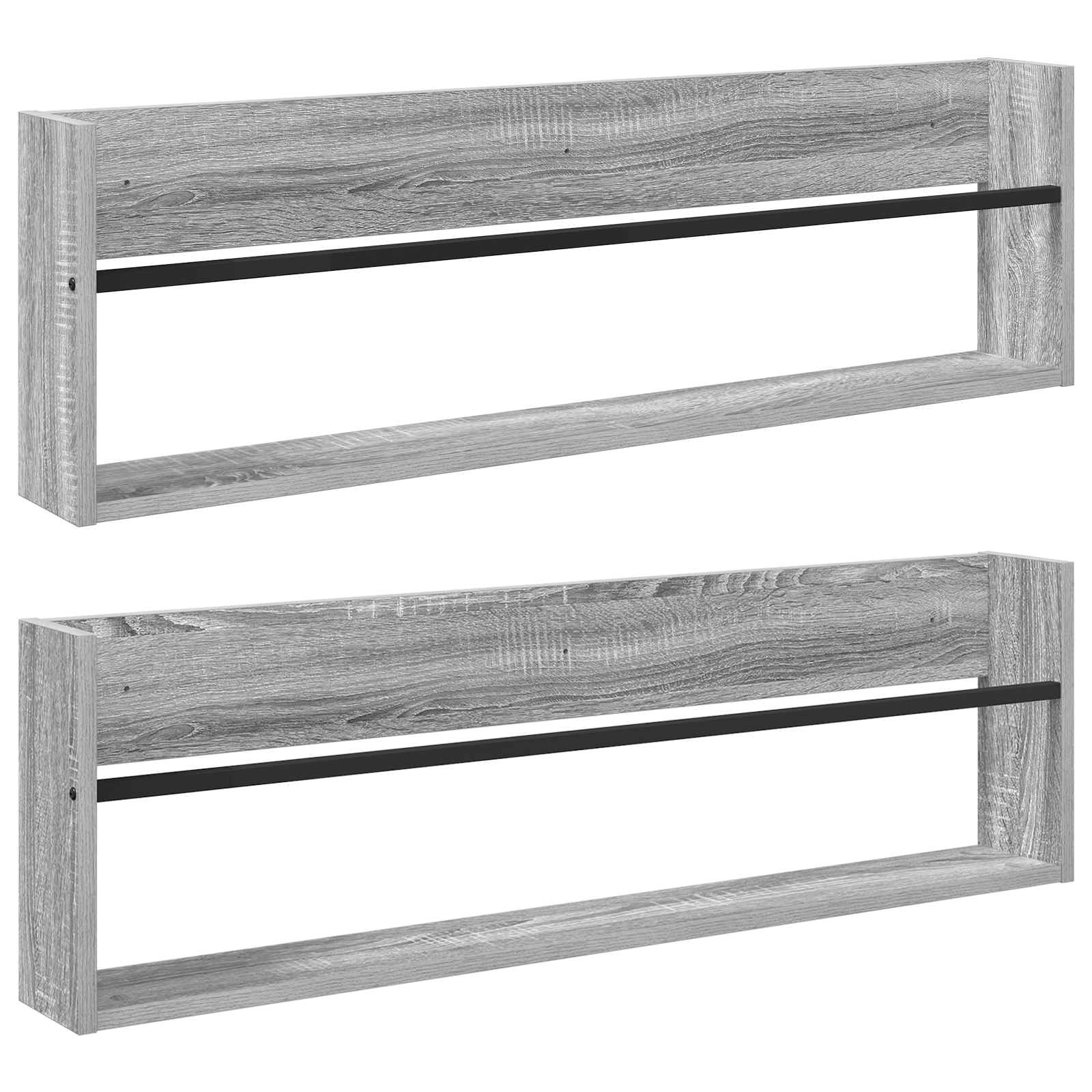 Estante de revistas 2 pcs Gris Sonoma 100 x 12 x 30 cm