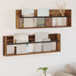 Magazine Rack 2 pcs Sonoma Grey 100 x 12 x 30 cm