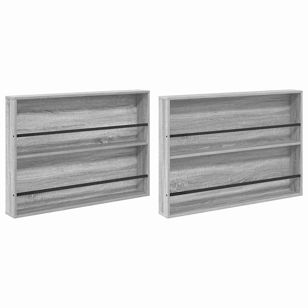 Estante de revistas 2 pcs Gris Sonoma 100 x 12 x 70 cm