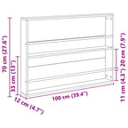 Estante de revistas 2 pcs Gris Sonoma 100 x 12 x 70 cm