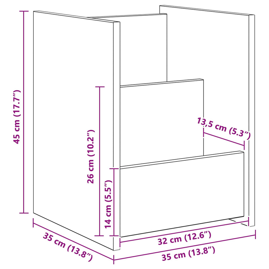 Estante de revistas 35 x 35 x 45 cm Madera de ingeniería