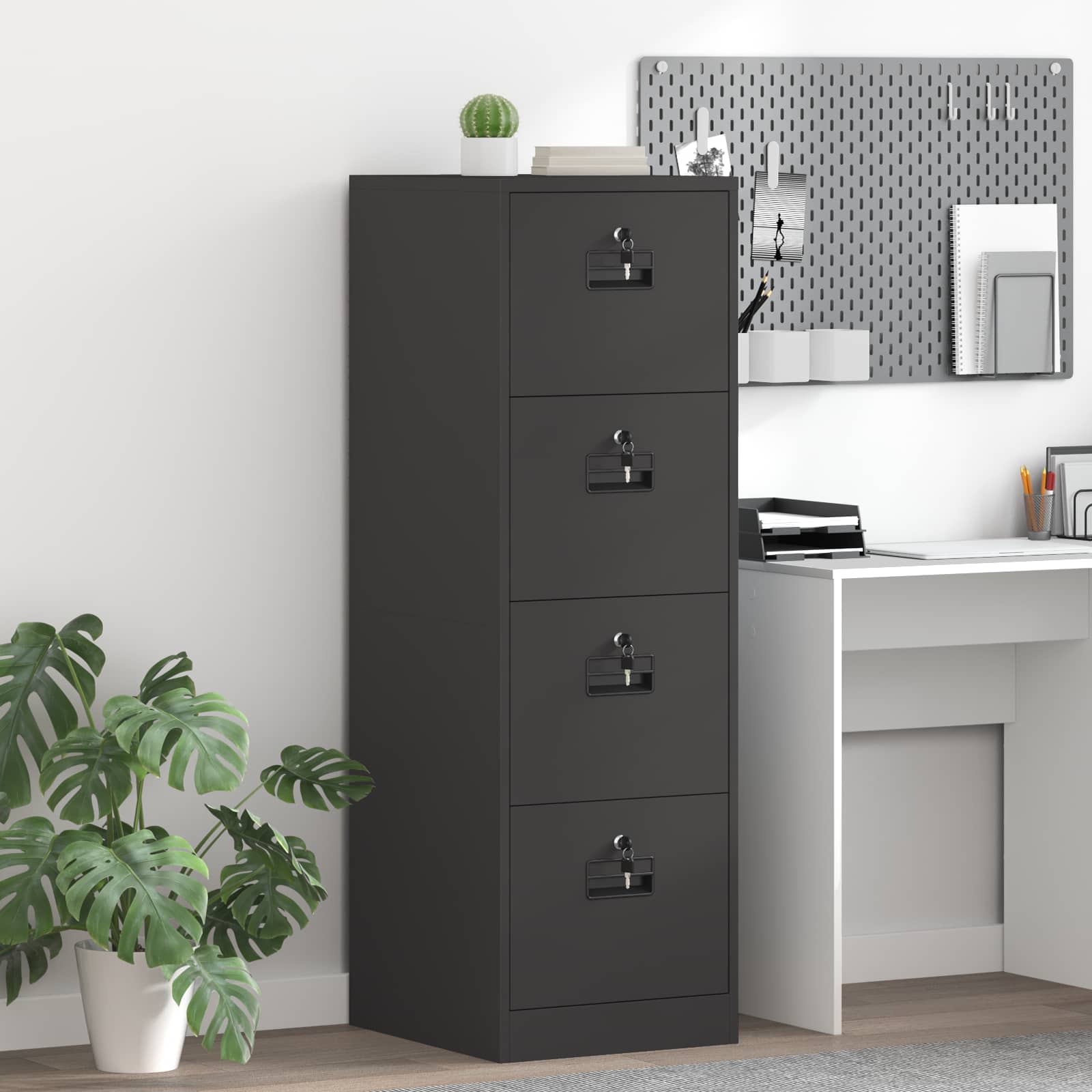 2-Piece Filing Cabinet 44 x 50 x 139 cm Cold Rolled Steel