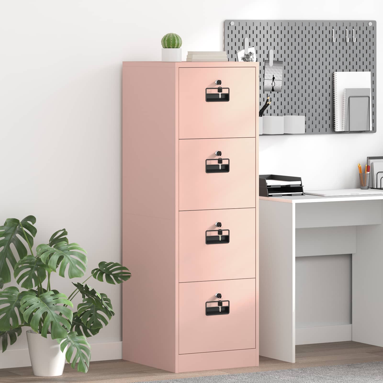 2-Piece Filing Cabinet 44 x 50 x 139 cm Cold Rolled Steel
