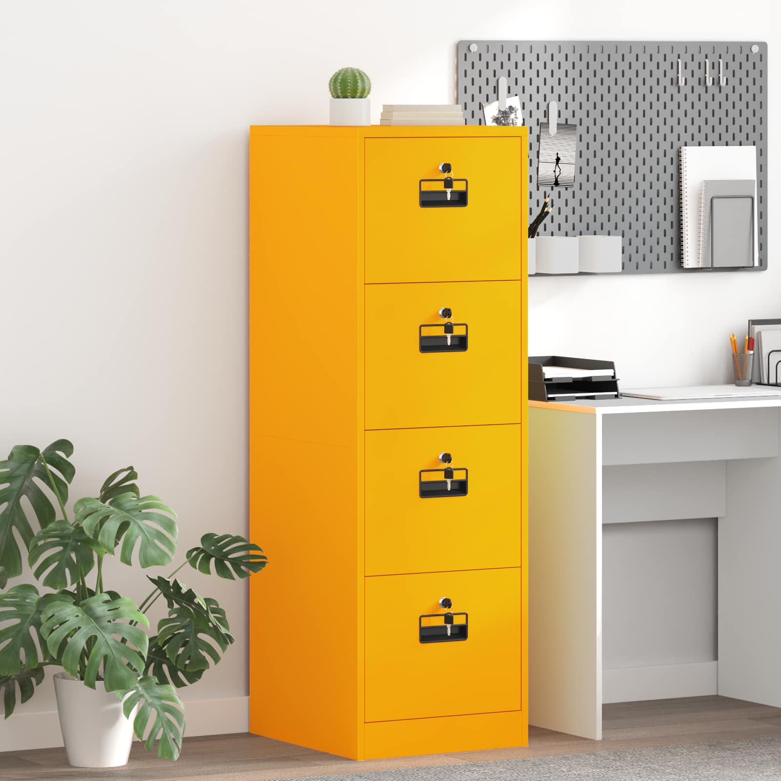 2-Piece Filing Cabinet 44 x 50 x 139 cm Cold Rolled Steel