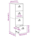 Mueble archivador 2 pcs 44 x 50 x 139 cm Acero Laminado en Frío