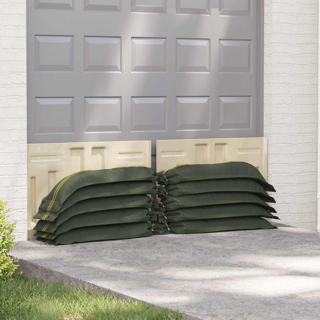 Sacos de arena 10 pcs Verde oscuro 100 x 25 cm HDPE