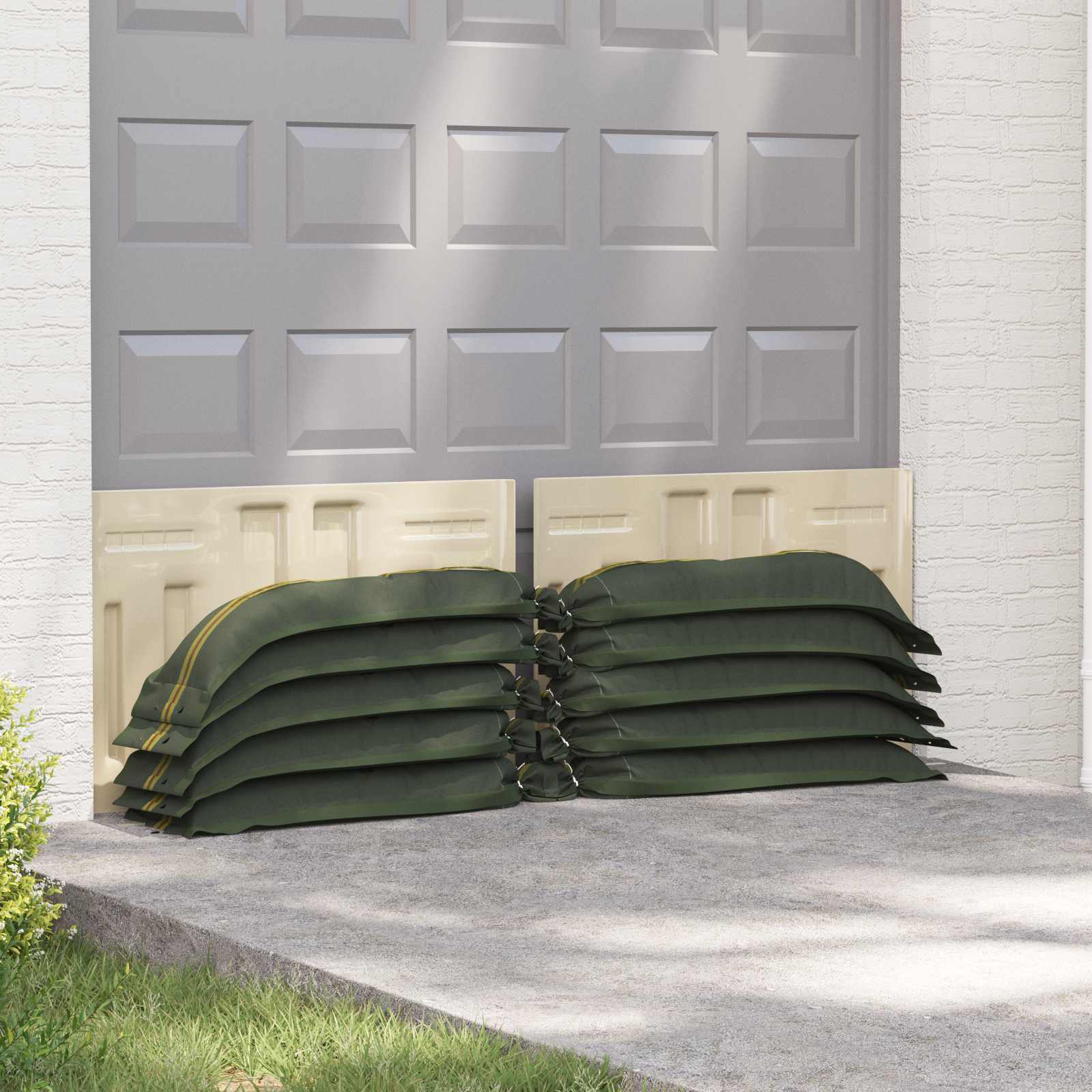Sacos de arena 10 pcs Verde oscuro 100 x 25 cm HDPE