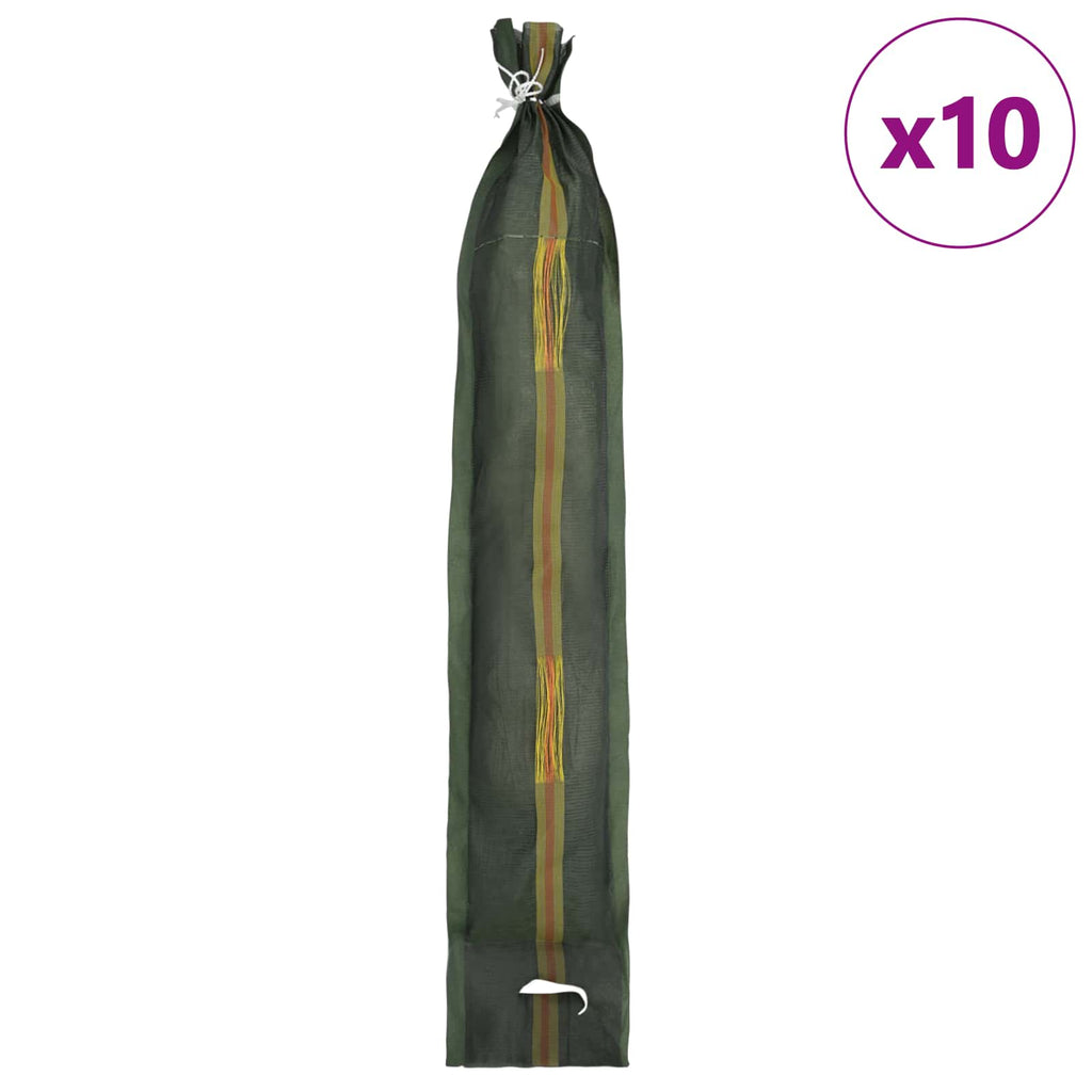 Sacos de arena 10 pcs Verde oscuro 100 x 25 cm HDPE