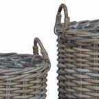 Cesta de Maceta con almacenamiento 2 pcs Gris Rattan Lacak