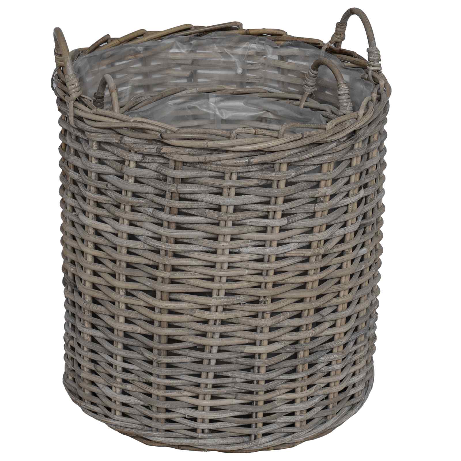 Cesta de Maceta con almacenamiento 2 pcs Gris Rattan Lacak
