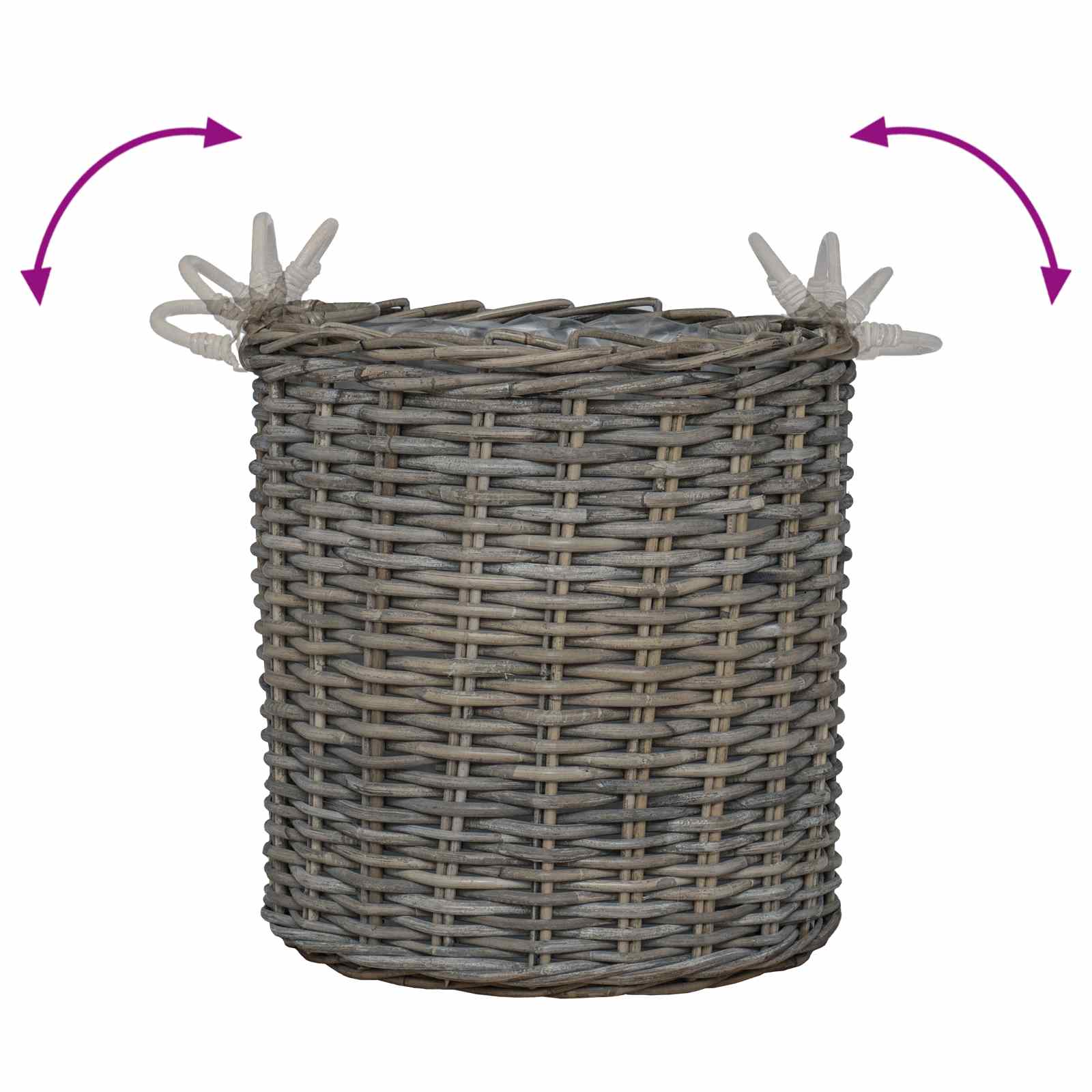 Cesta de Maceta con almacenamiento 2 pcs Gris Rattan Lacak