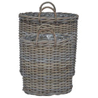 Cesta de Maceta con almacenamiento 2 pcs Gris Rattan Lacak
