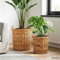 Flower Pot Basket with Storage 2 pcs Grey Rattan Lacak