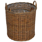 Cesta de Maceta con almacenamiento 2 pcs Gris Rattan Lacak