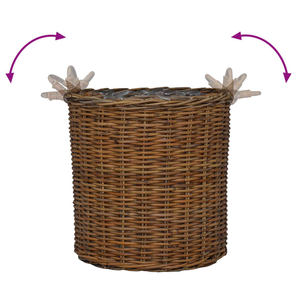 Cesta de Maceta con almacenamiento 2 pcs Gris Rattan Lacak