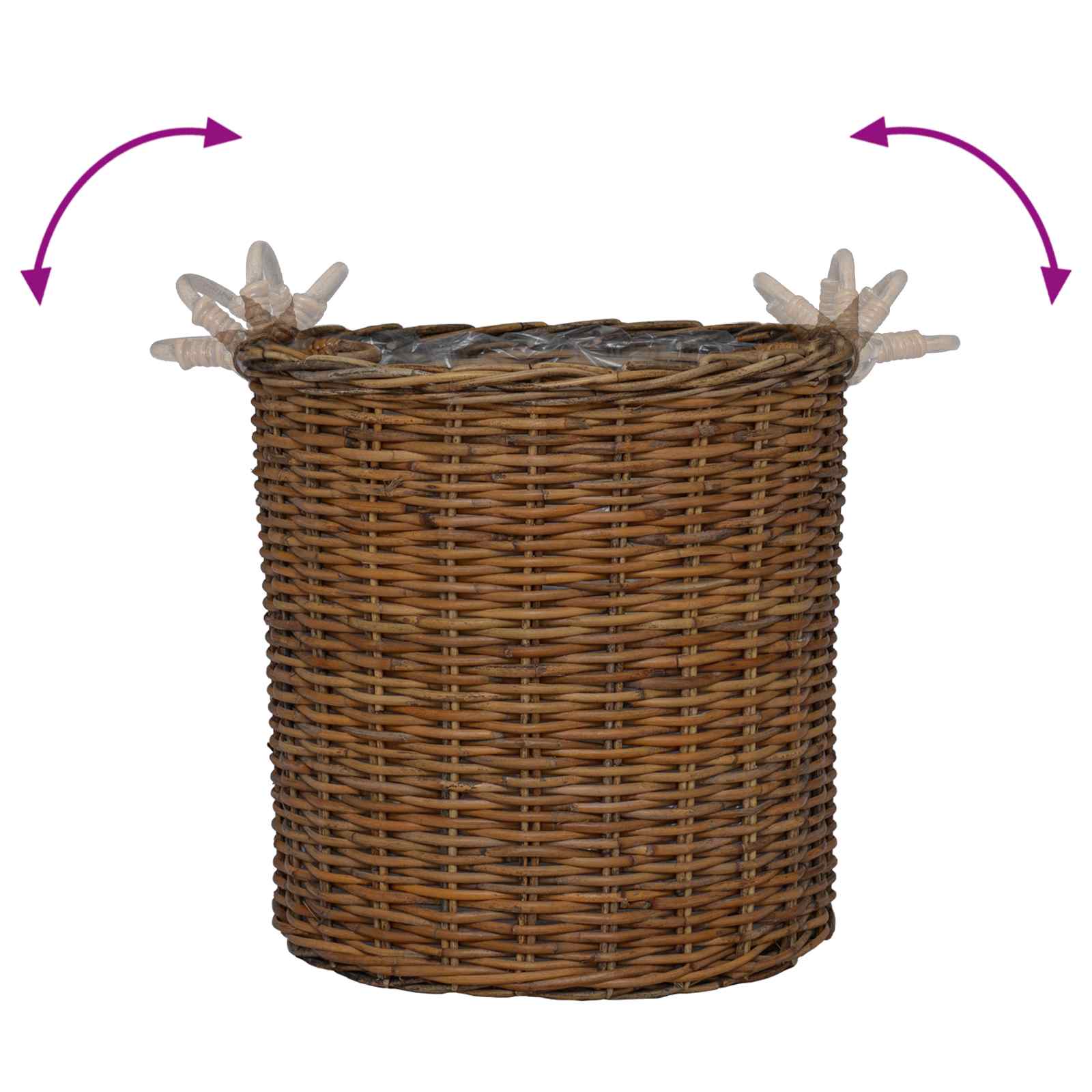 Cesta de Maceta con almacenamiento 2 pcs Gris Rattan Lacak
