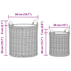 Cesta de Maceta con almacenamiento 2 pcs Gris Rattan Lacak