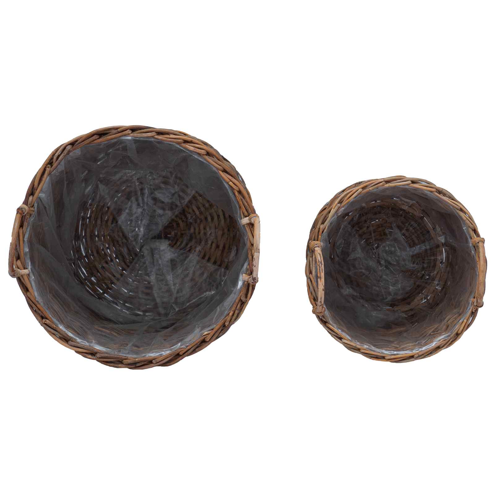 Cesta de Maceta con almacenamiento 2 pcs Gris Rattan Lacak