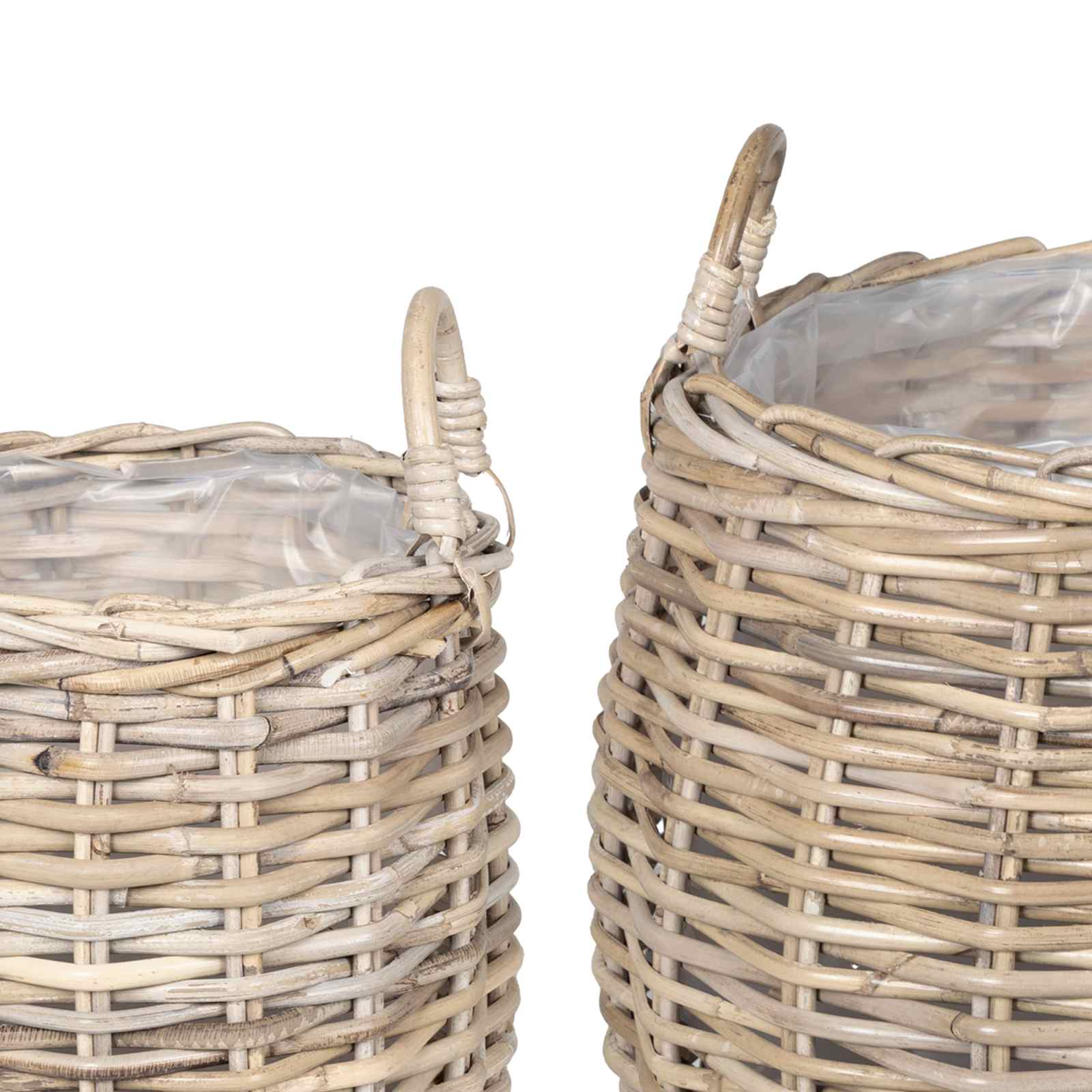 Cesta de Maceta con almacenamiento 2 pcs Gris Ratán Lacak