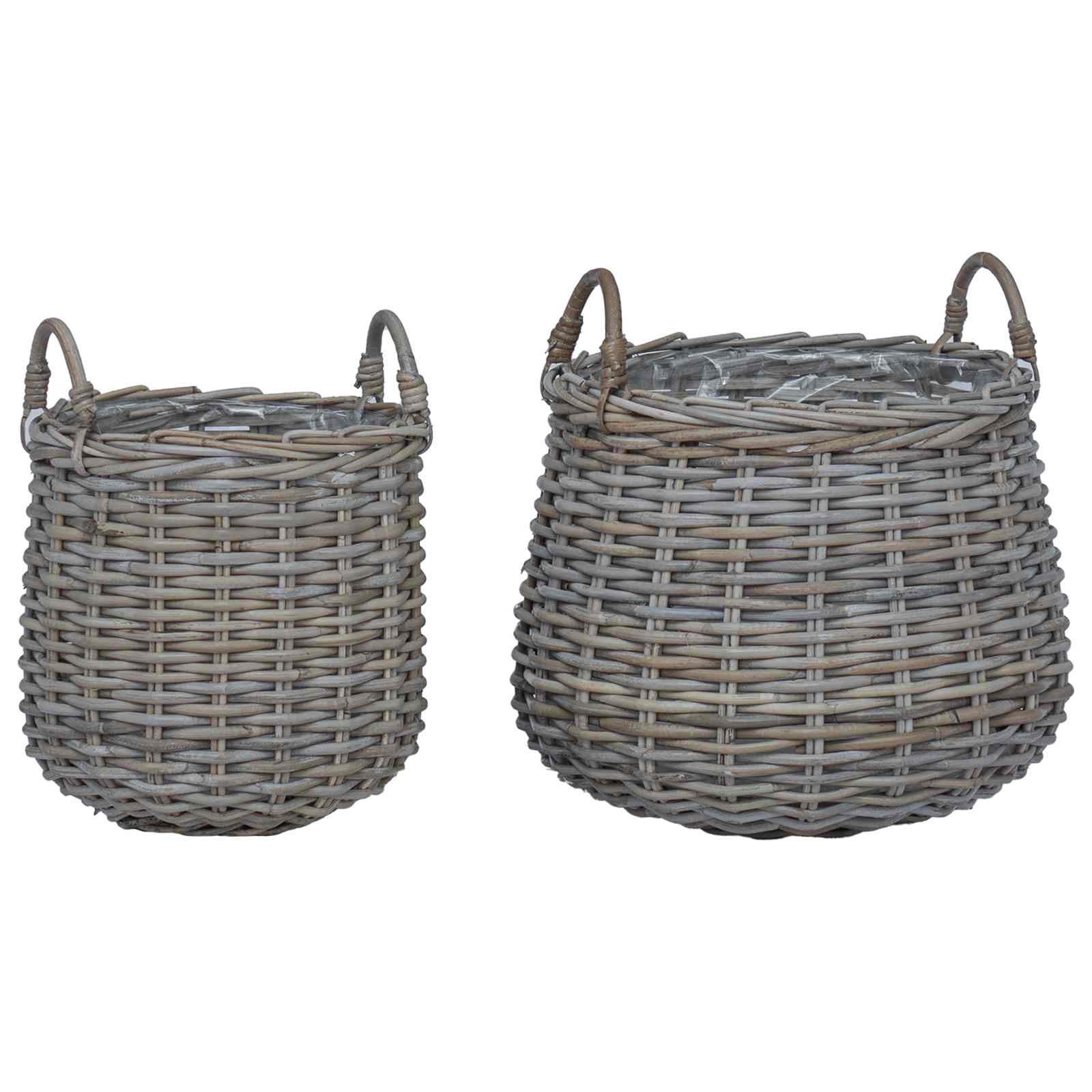 Cesta de Maceta con almacenamiento 2 pcs Gris Ratán Lacak