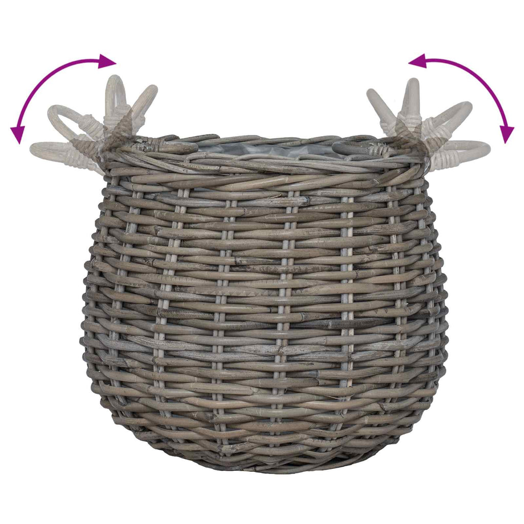 Cesta de Maceta con almacenamiento 2 pcs Gris Ratán Lacak