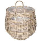 Cesta de Maceta con almacenamiento 2 pcs Gris Ratán Lacak