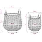 Cesta de Maceta con almacenamiento 2 pcs Gris Ratán Lacak