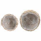 Cesta de Maceta con almacenamiento 2 pcs Gris Ratán Lacak