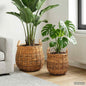 Pot Basket with Storage 2 pcs Gray Lacak Rattan