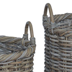 Cesta para Plantas 3 pcs Gris Kubu Ratán Kubu