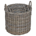Cesta para Plantas 3 pcs Gris Kubu Ratán Kubu