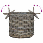 Cesta para Plantas 3 pcs Gris Kubu Ratán Kubu
