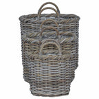 Cesta para Plantas 3 pcs Gris Kubu Ratán Kubu